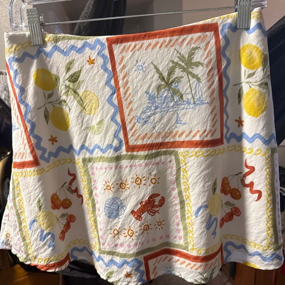 Abercrombie & Fitch The A&F Sienna Mini Skort Size S Coastal Patchwork